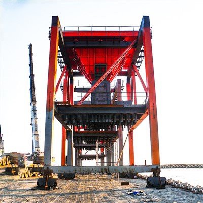 Funil móvel portuário montado em trilho de 45 Cbm